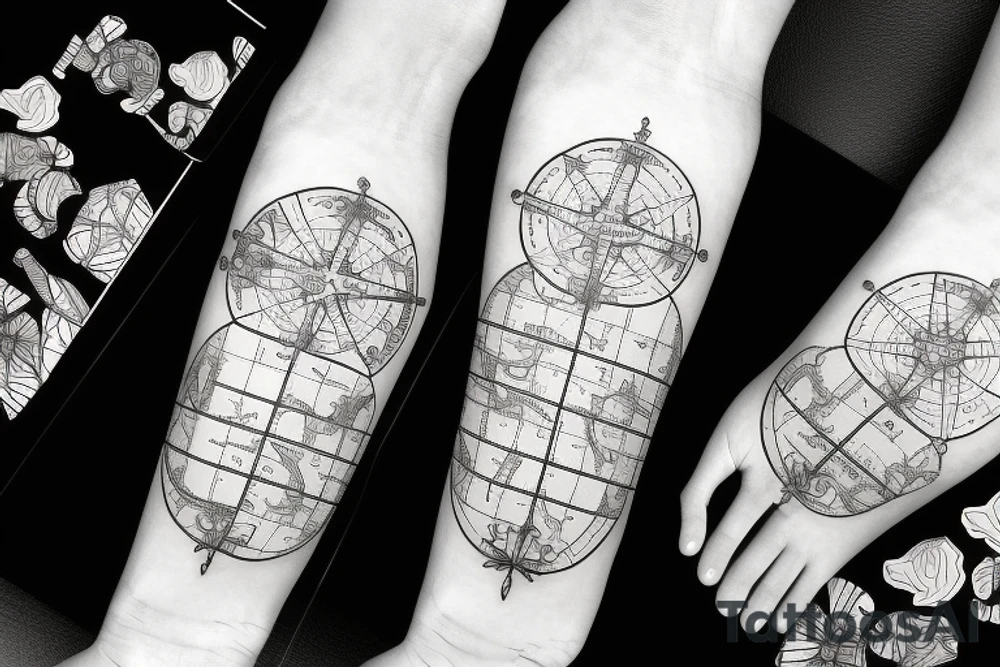 nautical map tattoo idea