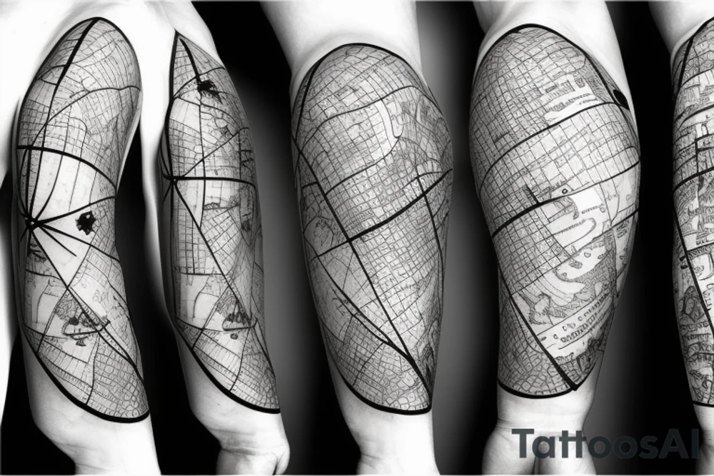 nautical map tattoo idea