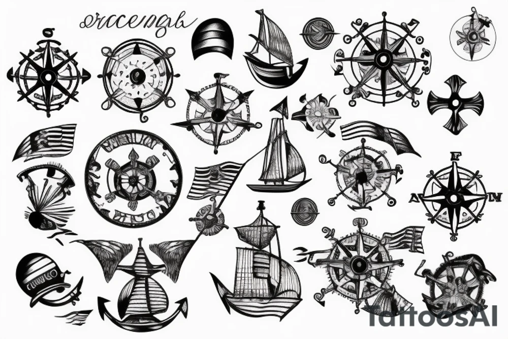 nautical map tattoo idea