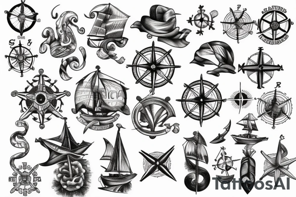 nautical map tattoo idea