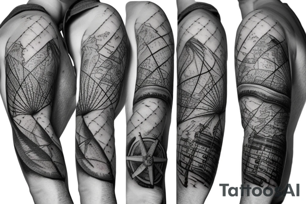 nautical map tattoo idea