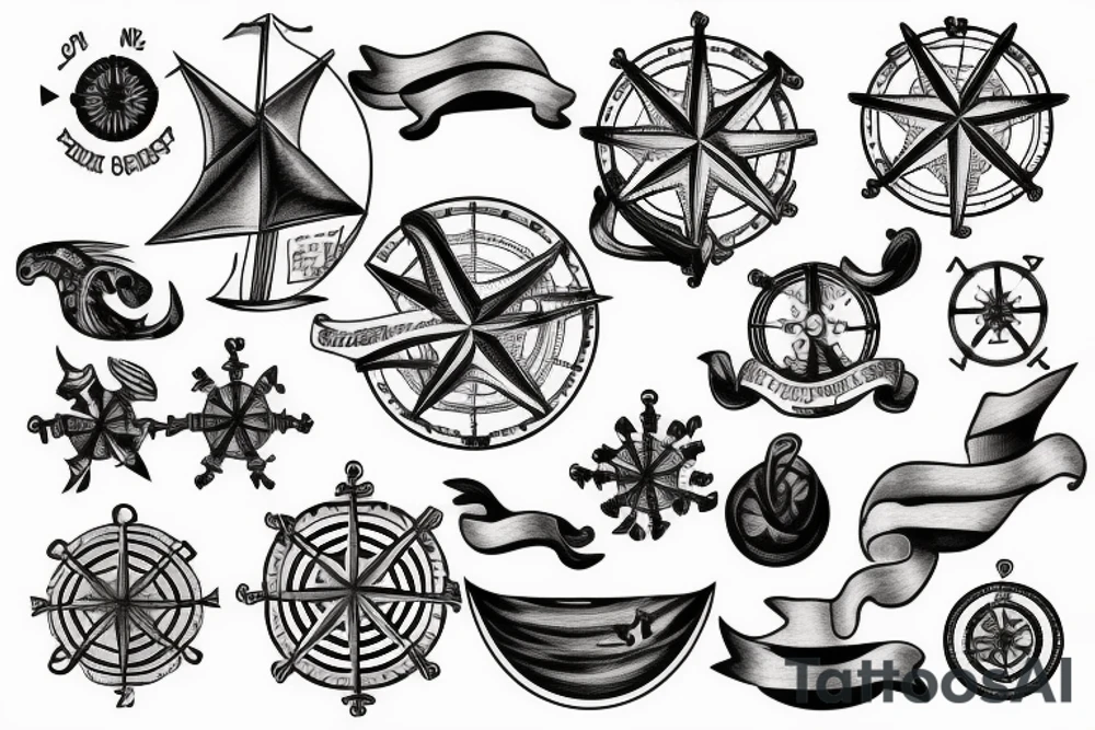 nautical map tattoo idea
