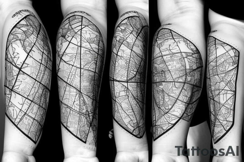 nautical map tattoo idea
