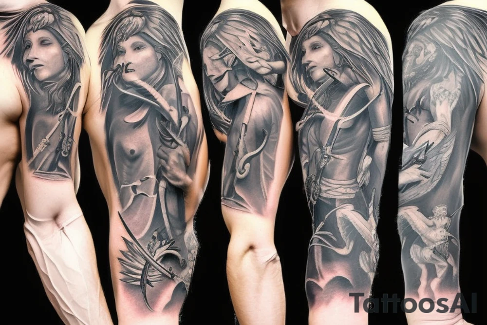 Saint Michael vanquishing Satan tattoo idea