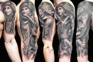 Saint Michael vanquishing Satan tattoo idea