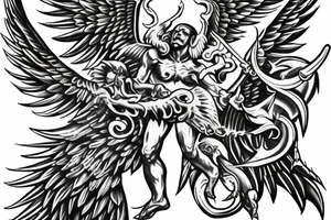Full back 
Saint Michael vanquishing Satan tattoo idea