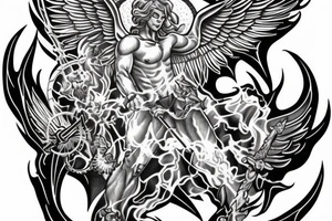 Full back 
Saint Michael vanquishing Satan tattoo idea