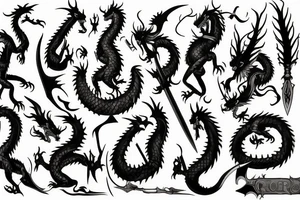 Dragon dagger scar tattoo idea