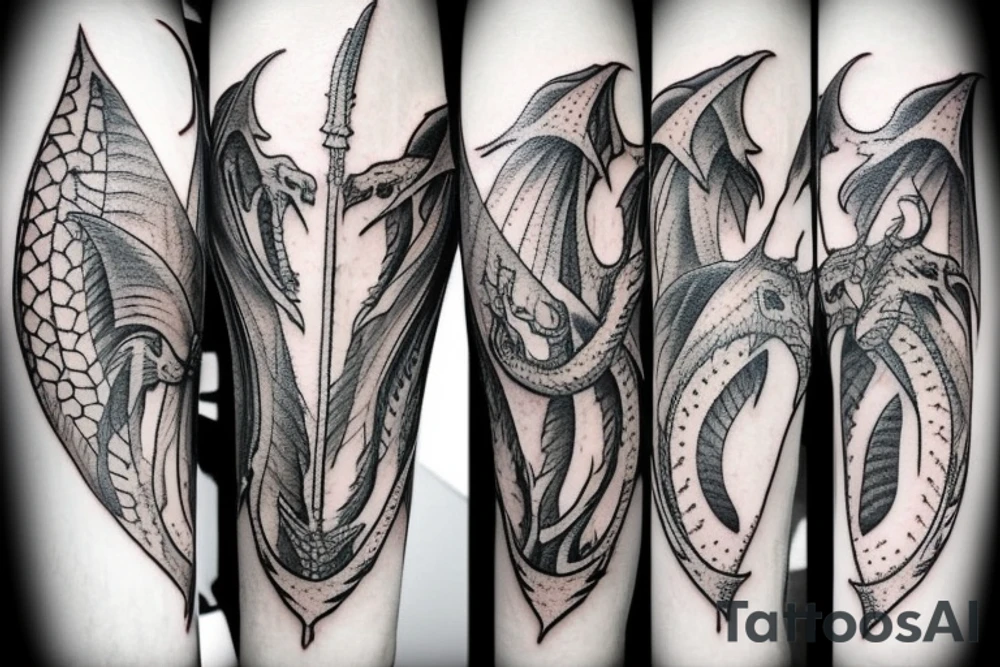 Dragon dagger scar tattoo idea