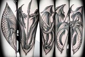 Dragon dagger scar tattoo idea