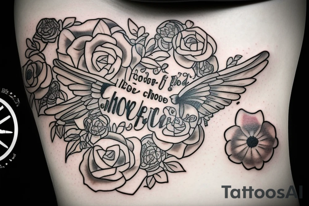 It is a memorial tattoo for my brother. It is a quote from out favourite tv show: "Chocolates and flowers Eric, it's the only way to fly son" tattoo idea