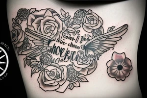 It is a memorial tattoo for my brother. It is a quote from out favourite tv show: "Chocolates and flowers Eric, it's the only way to fly son" tattoo idea