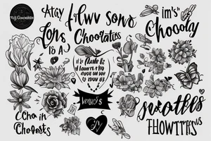 It is a memorial tattoo for my brother. It is a quote from out favourite tv show: "Chocolates and flowers Eric, it's the only way to fly son" tattoo idea