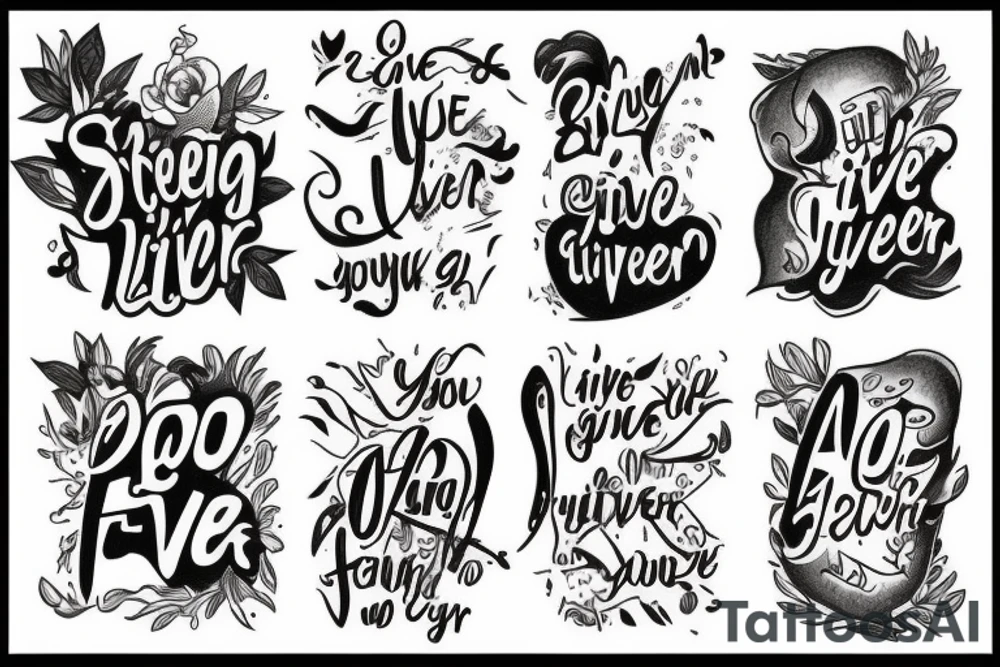 A song lyric: 'you and I are gonna live forever" tattoo idea