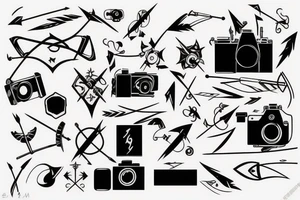 arrow, camera, love, adventure tattoo idea