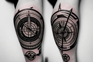 arrow with flow camera compass adventure tattoo idea