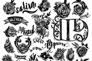 arm tattoo with the text SALVEN tattoo idea