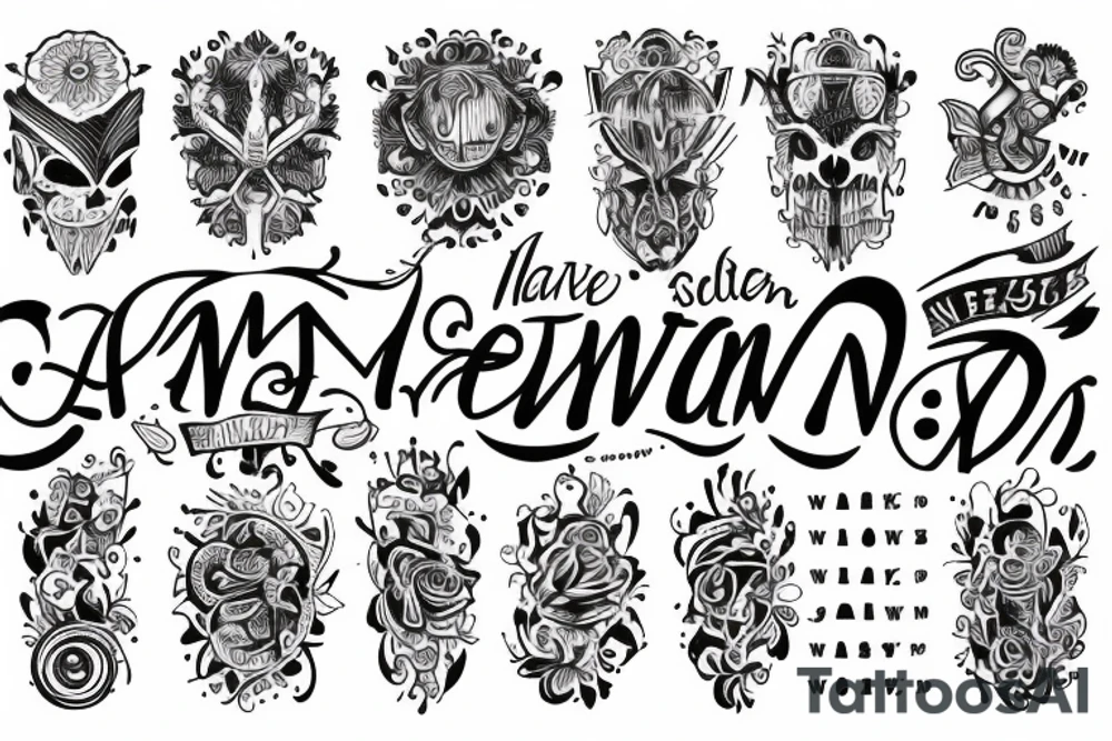 arm tattoo with the text SALVEN tattoo idea