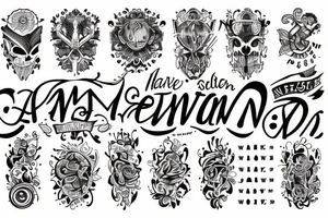 arm tattoo with the text SALVEN tattoo idea