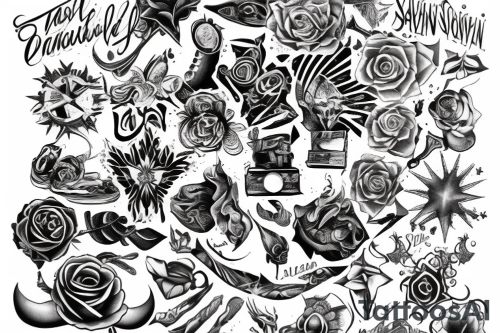 arm tattoo with the text SALVEN tattoo idea