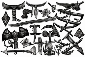 Viking battle axes overlapping tattoo idea