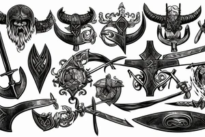 Viking battle axes tattoo idea