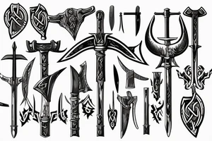 Viking battle axes tattoo idea