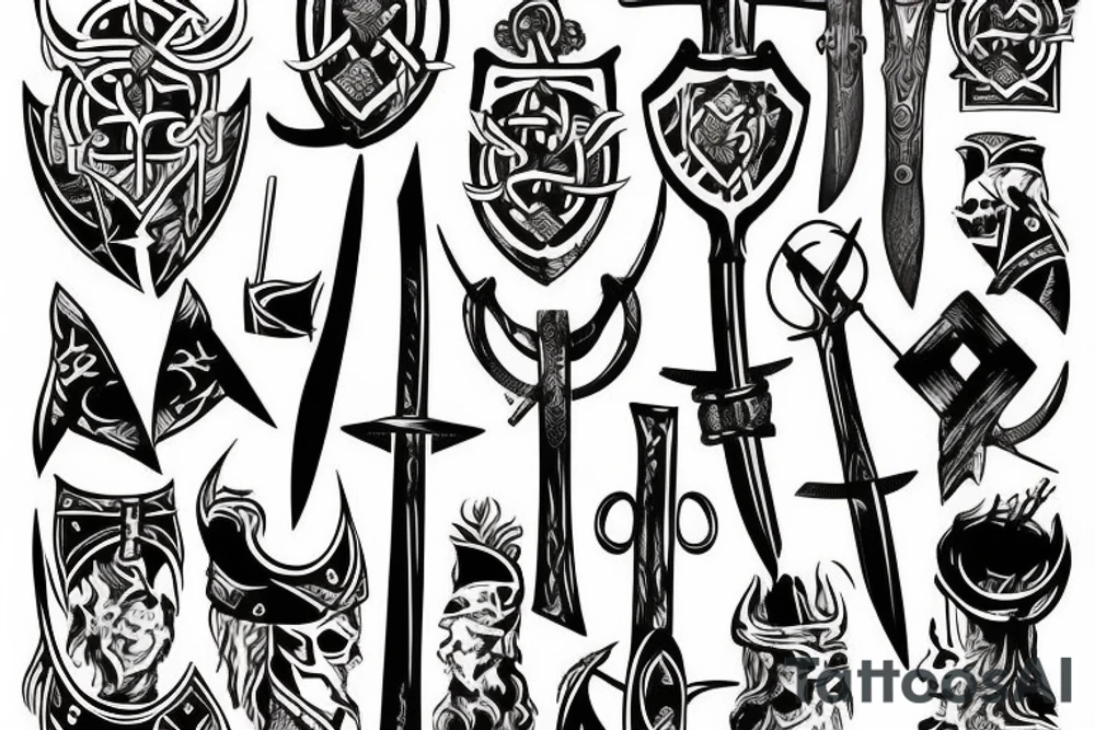 Viking battle axe blood tattoo idea