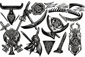 Viking battle axe blood tattoo idea