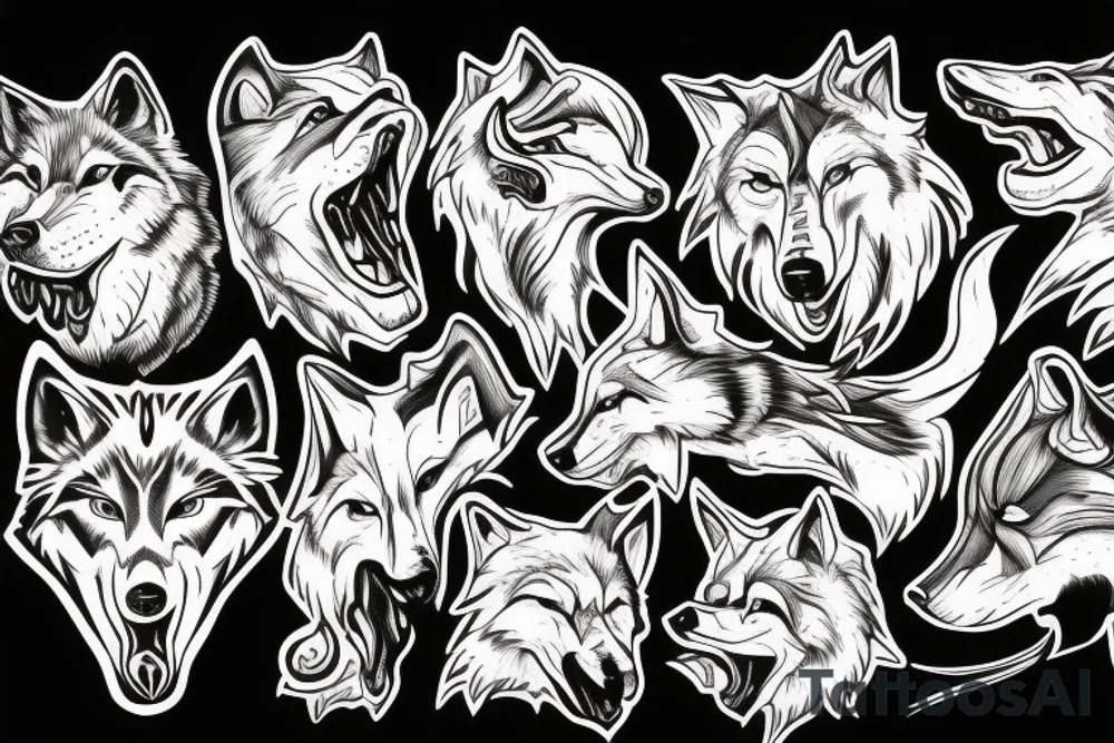 Hand crawling out of wolf’s mouth tattoo idea