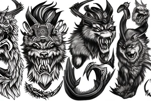 Odin fighting fenrir tattoo idea
