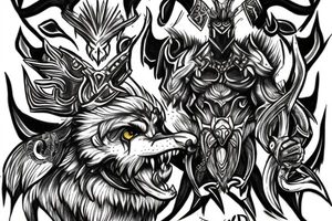 Odin fighting fenrir tattoo idea