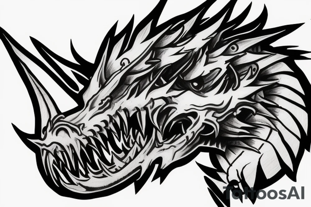 St georg killing dragon realistic tattoo idea