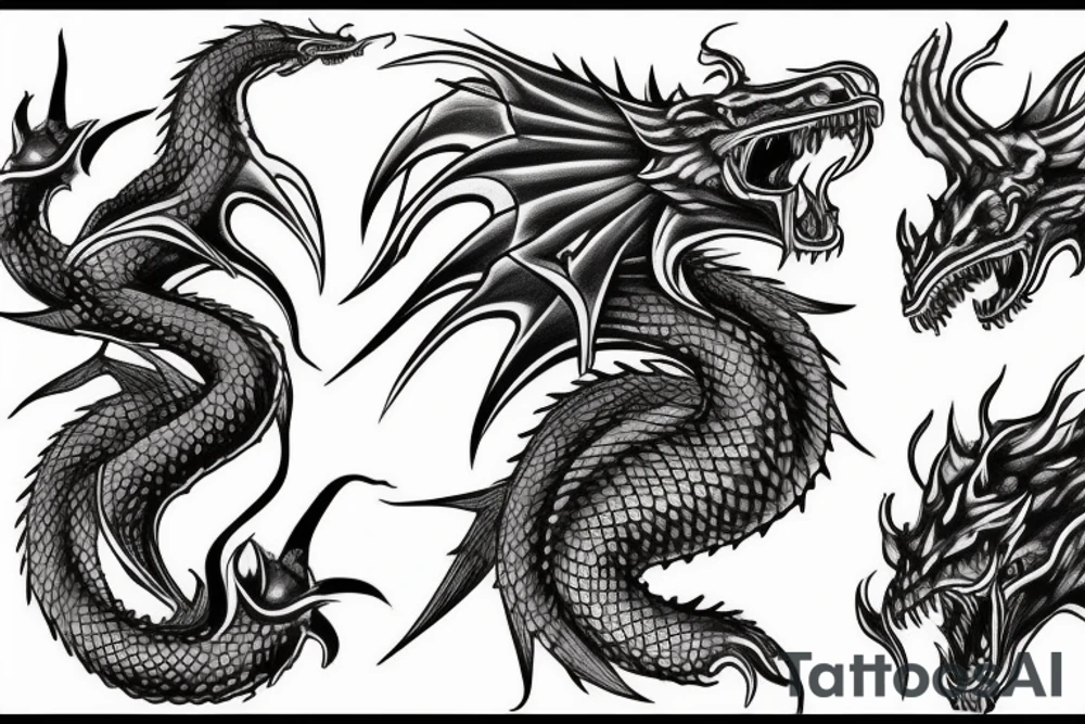 St georg killing dragon realistic tattoo idea