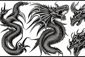 St georg killing dragon realistic tattoo idea