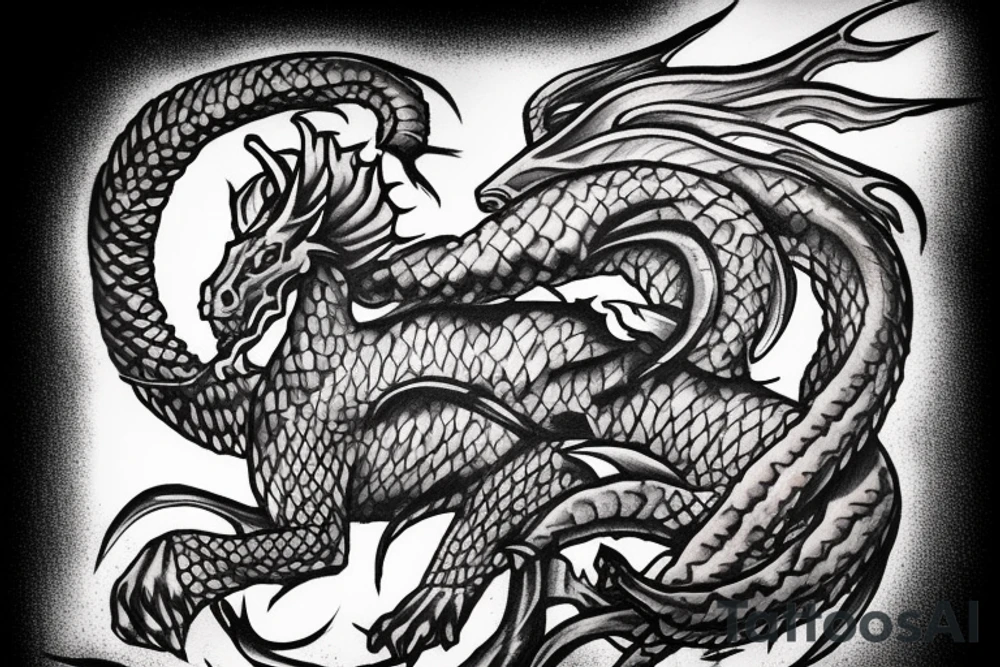 St george killing dragon realistic tattoo idea