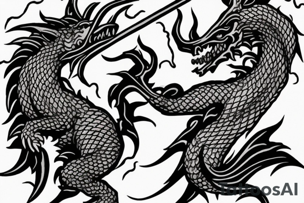 St george killing dragon realistic tattoo idea