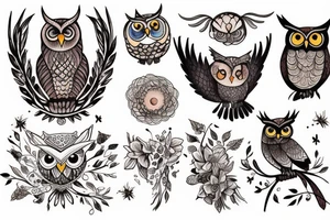 Artemis with a bow and an owl tattoo idea