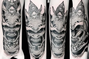 Oni mask tattoo idea