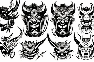 Oni mask tattoo idea