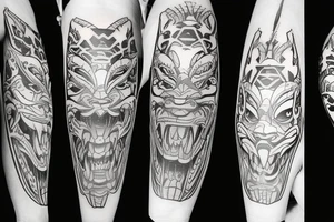 Oni mask tattoo idea