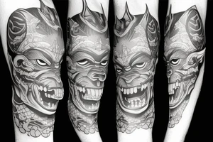 Oni mask tattoo idea
