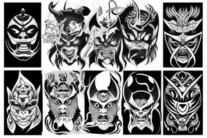 Oni mask tattoo idea