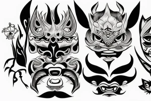 Oni mask tattoo idea