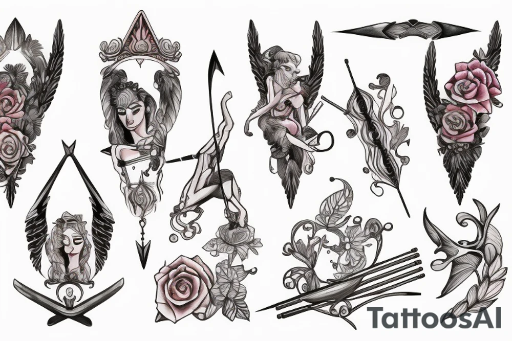 Artemis bow and arrow tattoo idea