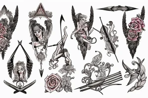 Artemis bow and arrow tattoo idea