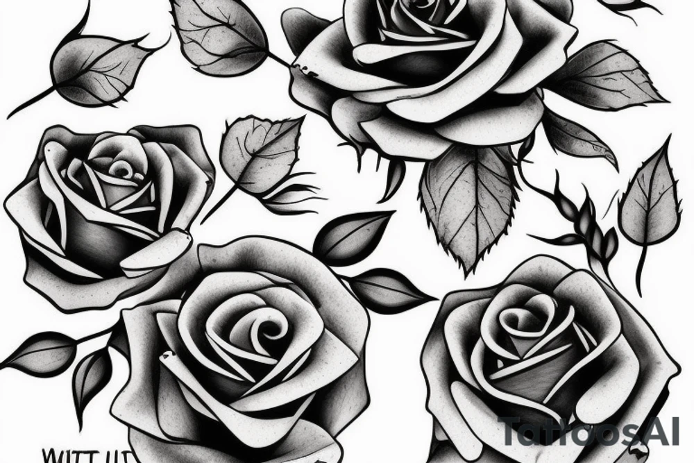 roses from my hip up my side text "Without Struggle There's No Strength" tattoo idea