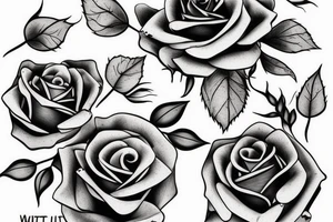 roses from my hip up my side text "Without Struggle There's No Strength" tattoo idea