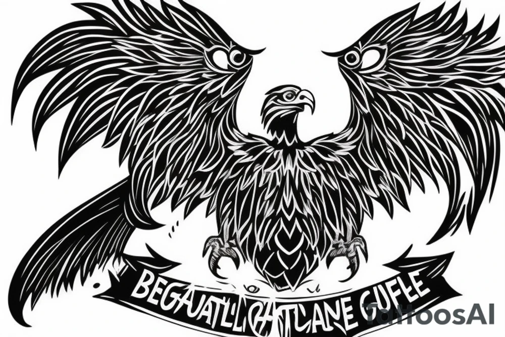 Eagle with 3 cards and the quote „the beautiful game“ tattoo idea