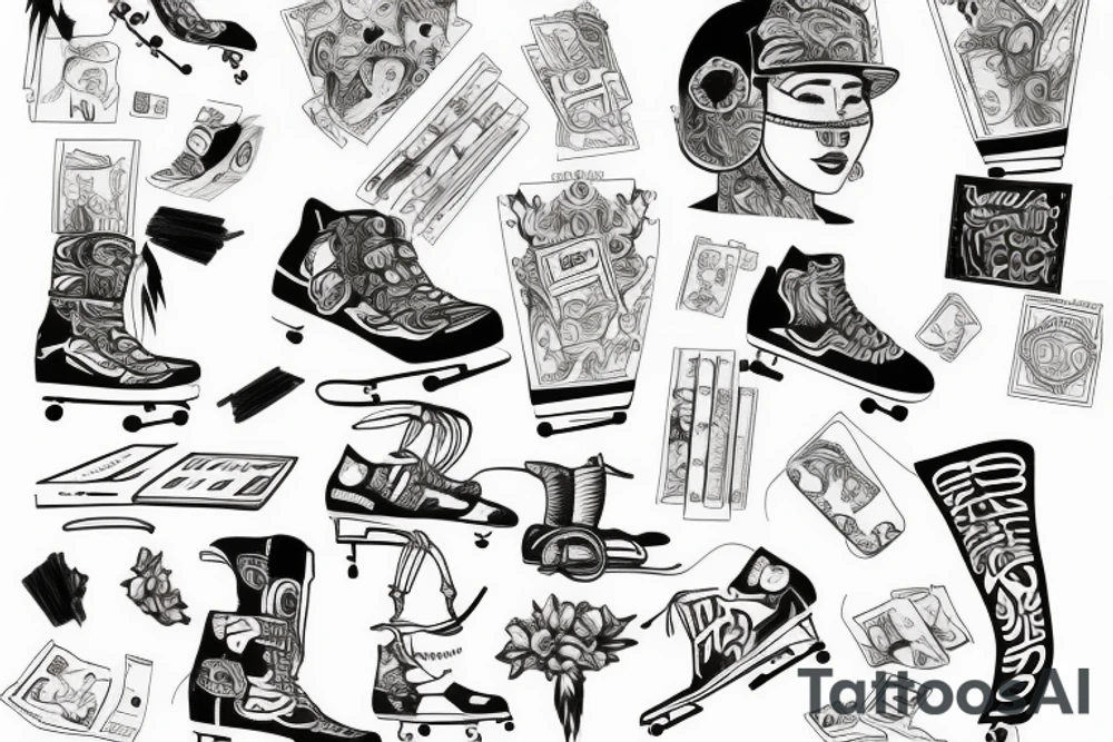 Money teacher skating tattoo idea